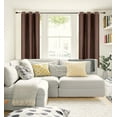 thumbnail image 1 of NOA Blackout Thick Short Window Curtain Treatment Drapes Grommets Full Light Sun Blocking Brown Color , 63" Length 2 Panels For Kitchen Home Décor, 1 of 4