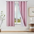 thumbnail image 1 of Gorgeous Home Linen NOA Blackout Window Grommet Curtain Sun Blocking Pink Color 63" Short Length 2 Panels Set, 1 of 6