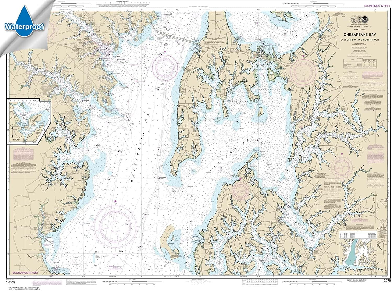 NOAA Chart 12270 Chesapeake Bay Eastern Bay and South River; Selby Bay