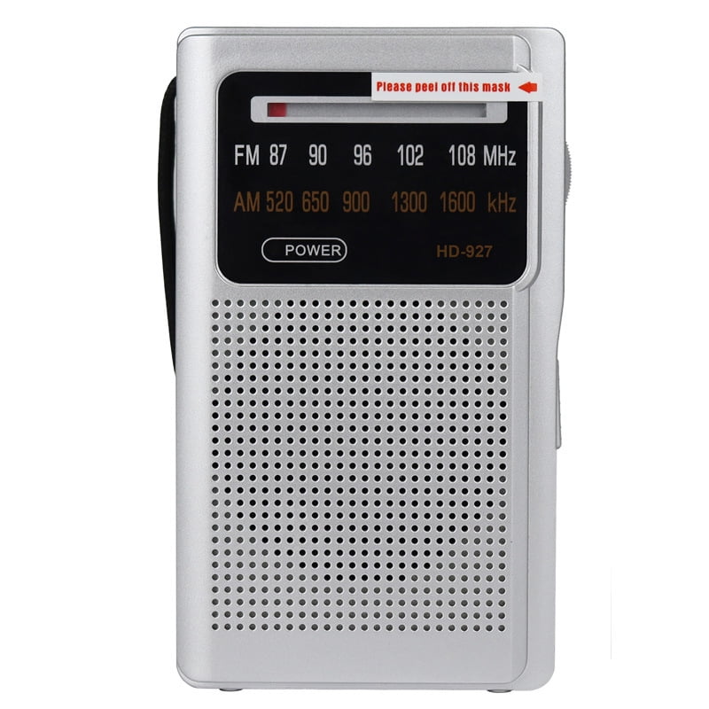 NOAA Weather Radio, AM/FM Battery Operated Transistor Portable Radio with Best Reception,Stereo Earphone Jack,Powered by 2 AA Battery for Emergency,Hurricane,Running, Walking,Home (Silver)