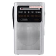 thumbnail image 1 of NOAA Weather Radio, AM/FM Battery Operated Transistor Portable Radio with Best Reception,Stereo Earphone Jack,Powered by 2 AA Battery for Emergency,Hurricane,Running, Walking,Home (Silver), 1 of 14