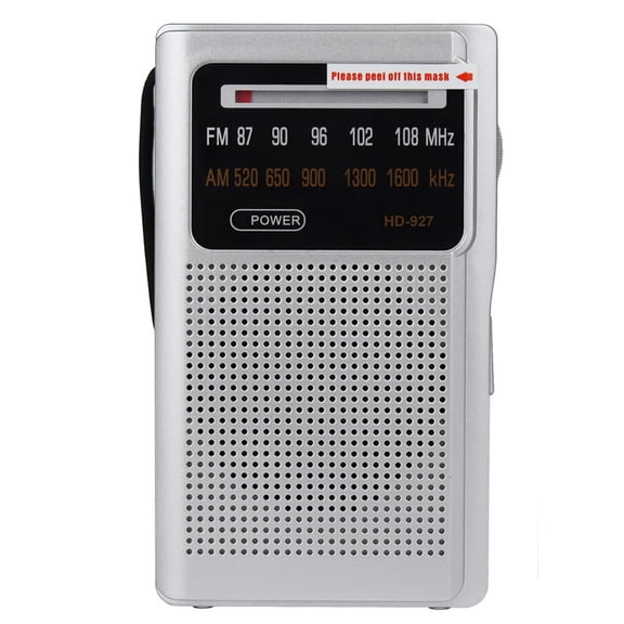 NOAA Weather Radio, AM/FM Battery Operated Transistor Portable Radio with Best Reception,Stereo Earphone Jack,Powered by 2 AA Battery for Emergency,Hurricane,Running, Walking,Home (Silver)