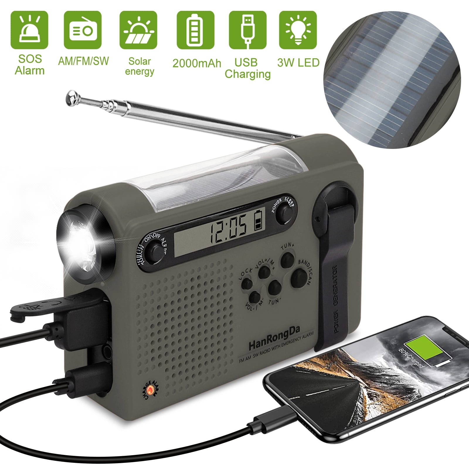 Vind emergency solar crank radio op - februari 2026