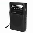 thumbnail image 1 of NOAA Weather Radio, Stereo Earphone Jack,AM/FM Battery Operated Transistor Portable Radio with Best Reception,Powered by 2 AA Battery for Emergency,Hurricane,Running, Walking,Home(Black), 1 of 8