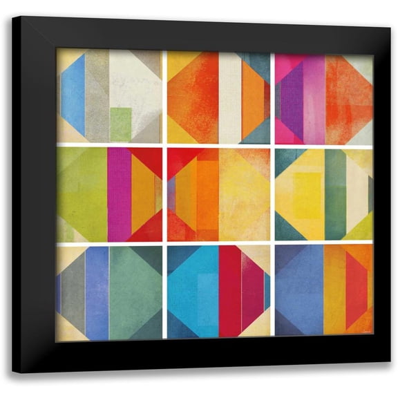 NOAH 12x12 Black Modern Framed Museum Art Print Titled - Pattern Tiles II
