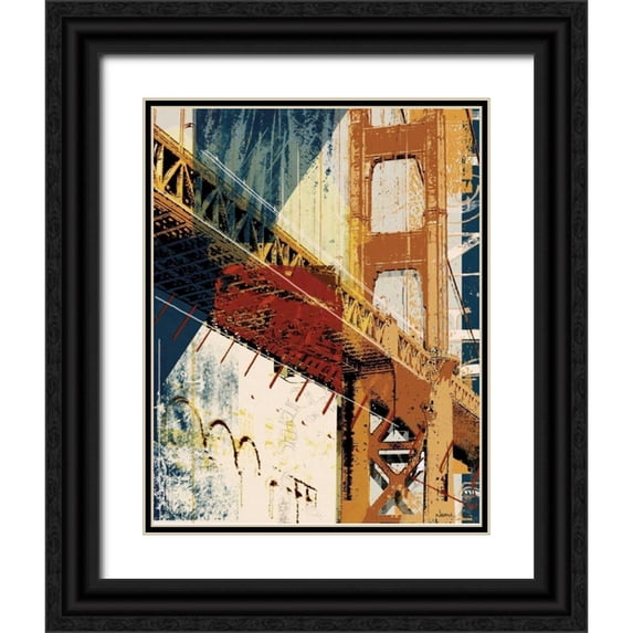 NOAH 12x14 Black Ornate Wood Framed with Double Matting Museum Art Print Titled - Into Manhattan I