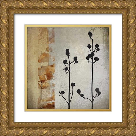NOAH 20x20 Gold Ornate Wood Framed with Double Matting Museum Art Print Titled - Sombras de Oro I