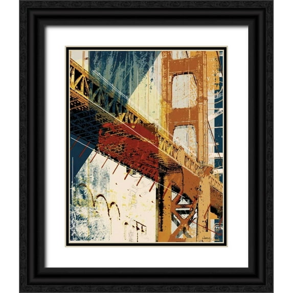 NOAH 26x32 Black Ornate Wood Framed with Double Matting Museum Art Print Titled - Into Manhattan I