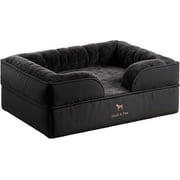 NOAH & PAW Dog Bed, 28x23x11 Inch, Orthopedic Dog Beds for Medium Size Pets, Eggshell Memory Foam Infused with Cooling Gel, Waterproof, Machine Washable, Includes Inner Cover Denim Collection