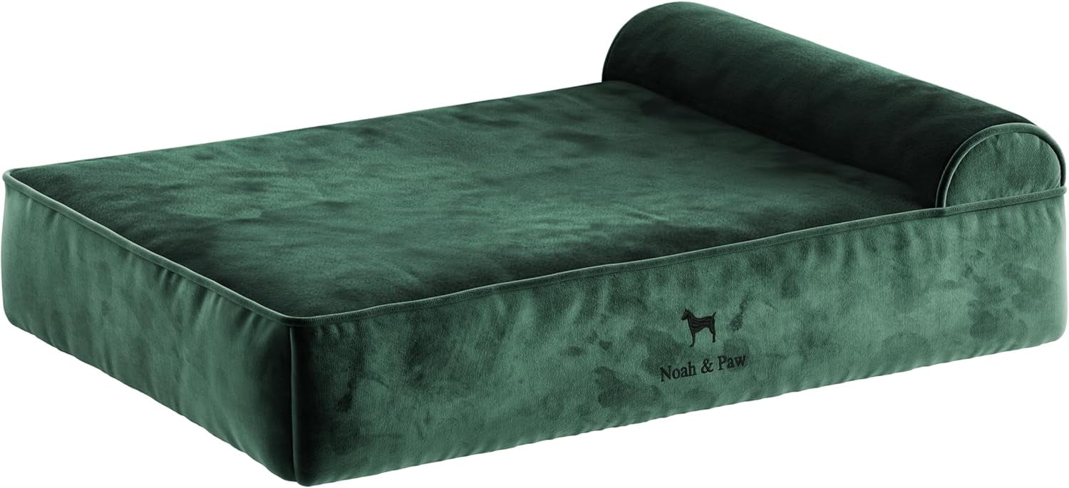 NOAH & PAW Giant Dog Bed XXL 55x45x11 Inch, Orthopedic Dog Beds, Eggshell Memory Foam Infused with Cooling Gel, Waterproof, Machine Washable, Includes Inner Cover (Velvet Collection)
