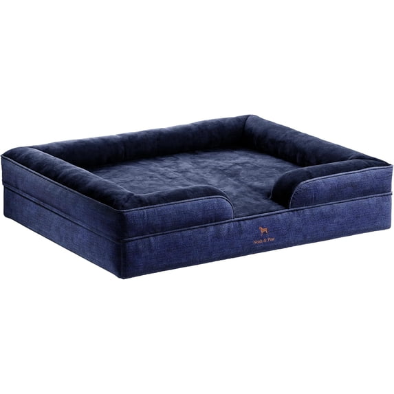 NOAH & PAW Giant Dog Bed XXL 55x45x11 Inch, Orthopedic Dog Beds, Eggshell Memory Foam Infused with Cooling Gel, Waterproof, Machine Washable, Includes Inner Cover (Denim Collection)