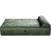 NOAH & PAW Large Dog Bed, 35x25x11 Inch, Orthopedic Dog Beds, Eggshell Memory Foam Infused with Cooling Gel, Waterproof, Machine Washable, Includes Inner Cover Vegan Leather