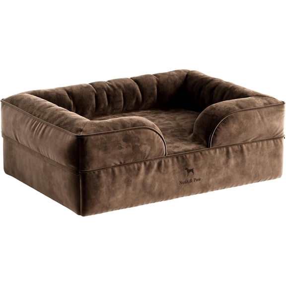 NOAH & PAW Large Dog Bed, 35x25x11 Inch, Orthopedic Dog Beds, Eggshell Memory Foam Infused with Cooling Gel, Waterproof, Machine Washable, Includes Inner Cover (Velvet Collection)