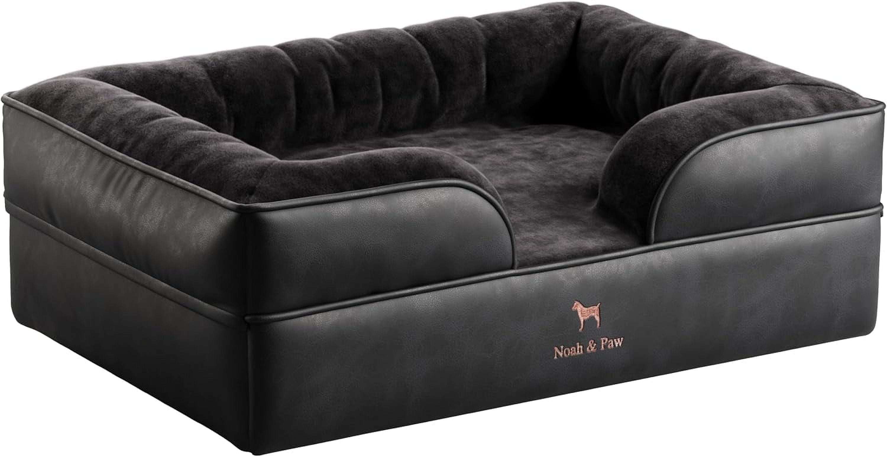 NOAH & PAW Small Dog Bed, 20x15x8 Inch, Cat Bed for Indoor Cats, Orthopedic Eggshell Memory Foam Infused with Cooling Gel, Waterproof, Machine Washable, Includes Inner Cover (Vegan Leather)