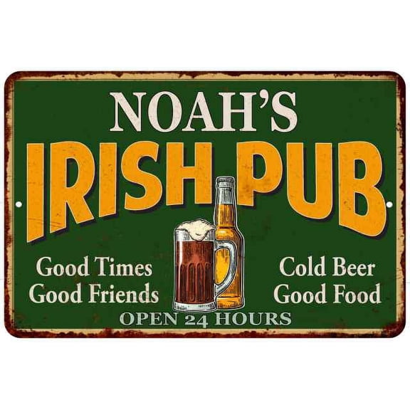 NOAH'S Irish Pub Beer Metal Sign Bar Decor 8x12 108120013461