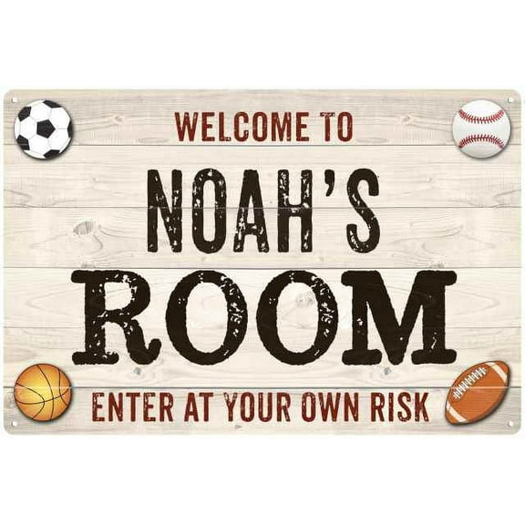 NOAH'S Room Kids Bedroom Sign Boy's 8x12 Metal 208120090024