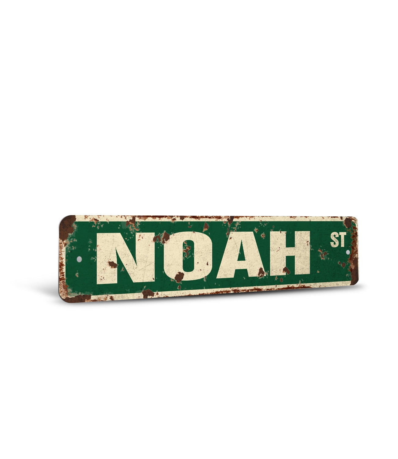 NOAH Vintage Style Rustic Street Sign – Childrens Name Room Sign Retro ...
