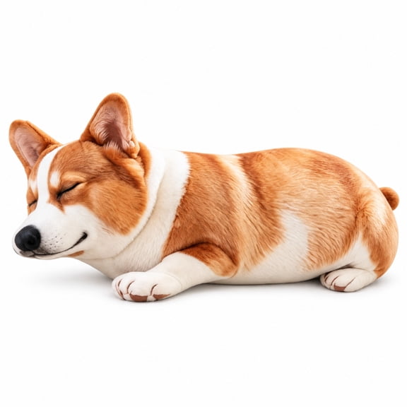 NOAZUBY 3D-Effect Corgi Plush Pillow, Cute Stuffed Animal Cuddle Companion for Lounging