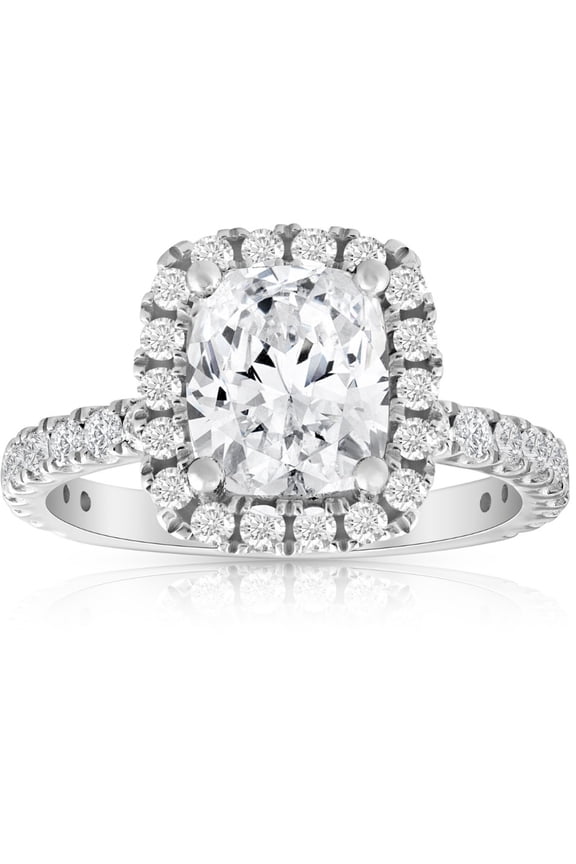 Radiant Cut 1.9 Ct Excellent Diamond Rings - 14K White Gold Plated Ring for Her - Silver Diamond Beautiful Special Occasion Rings - 9th Year Anniversary Gift for Women's - Proposal Ring