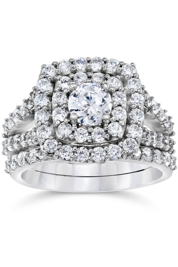 Simple Unique Anniversary Diamond Rings - 1 Ct Round Cut Lab Created Simulated Diamond - 14K White Gold Plated - Prong Setting - Perfect Engagement Rings for Women's - Gifts for Her