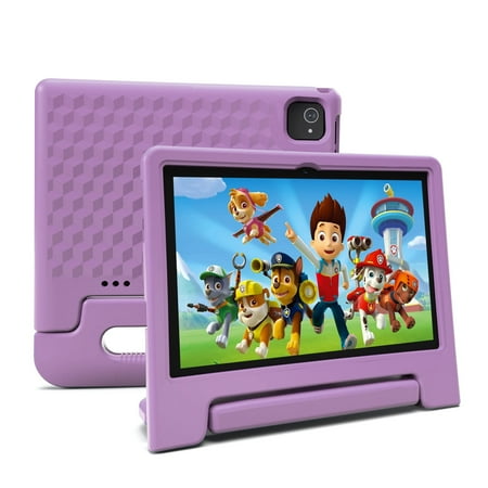 NOBKLEN Kids Tablet 2024,10 inch Tablet for Kids with WiFi,10.1 IPS HD Screen, Octa-core CPU,RAM 4GB and 64GB Storage, Purple Case