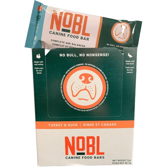 NOBL Canine Food Bars - Turkey & Duck 12 x 2oz