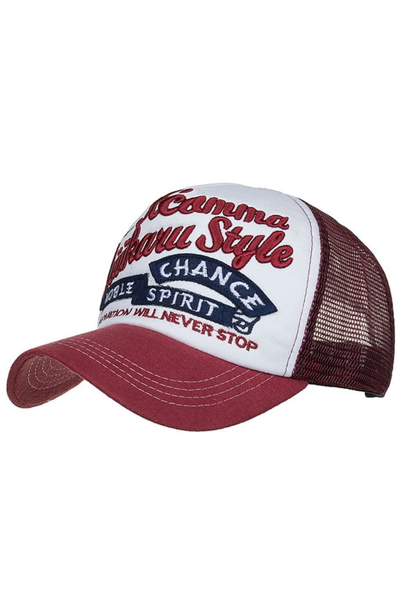 NOBLE SPIRIT Colorful Letter Mesh Trucker Hat Breathable Sunshade Summer Outdoor Snapback Cap for Unisex