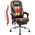 NOBLEMOOD 4 Points Massage Heated Office Chair with Foot Rest&Pillow