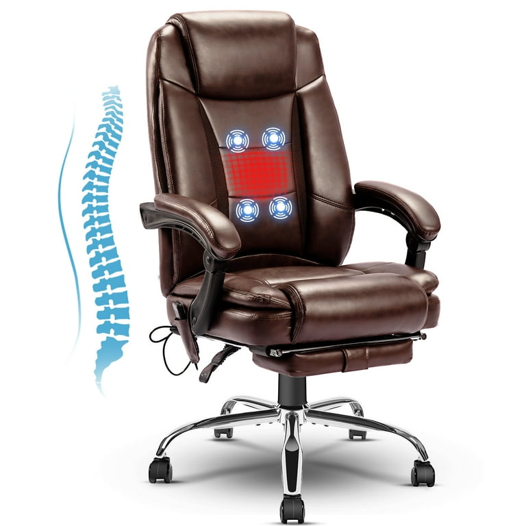 NOBLEMOOD High Back Office Chair Heated Executive Chair with 4 Points Massage, Swivel Ergonomic Desk Chair Breathable Big and Tall Reclining Chair