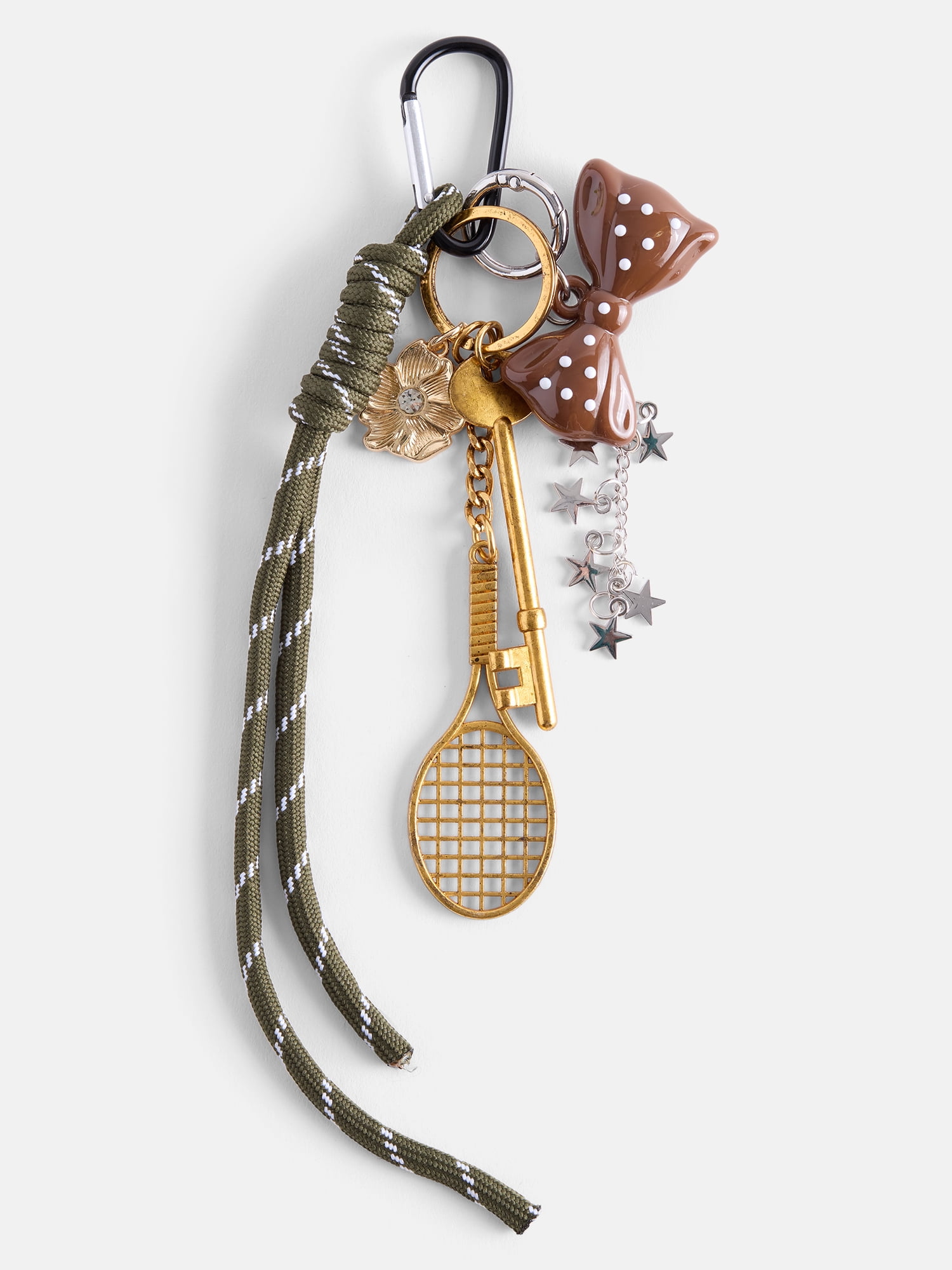 No Boundaries Women's Assorted Bow and Bungee Cord Bag Charms, Brown