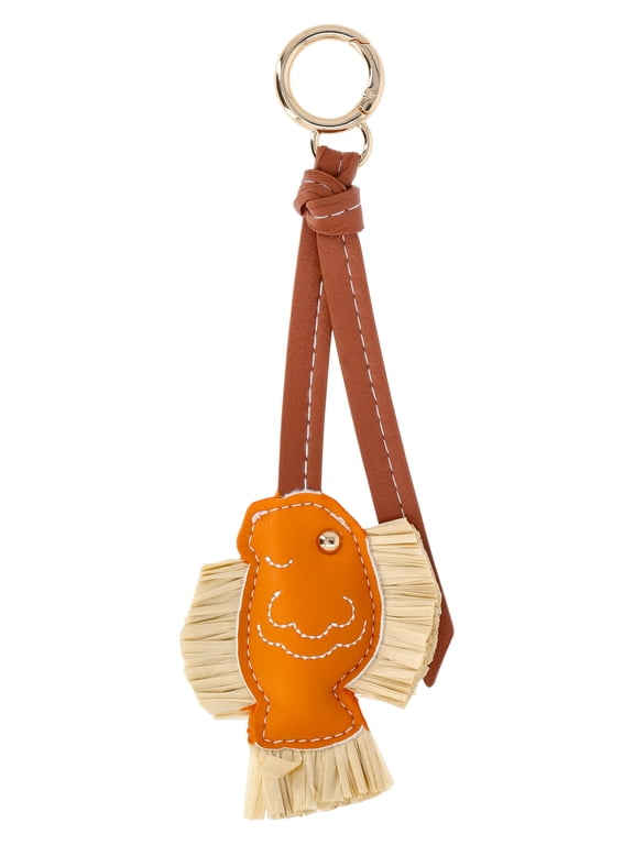 Women's Beach Icons Bag Charm, Orange Fish