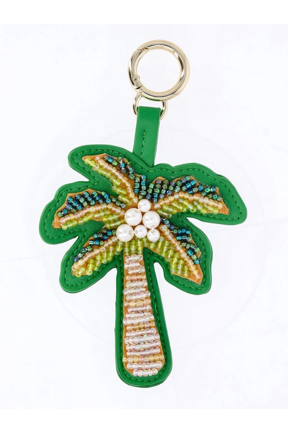 Women's Festival Bag Charm, Multi Beaded Palm
