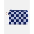 thumbnail image 1 of No Boundaries Women’s Game Day Checkered Beaded Pouch, Blue Checkered, 1 of 4