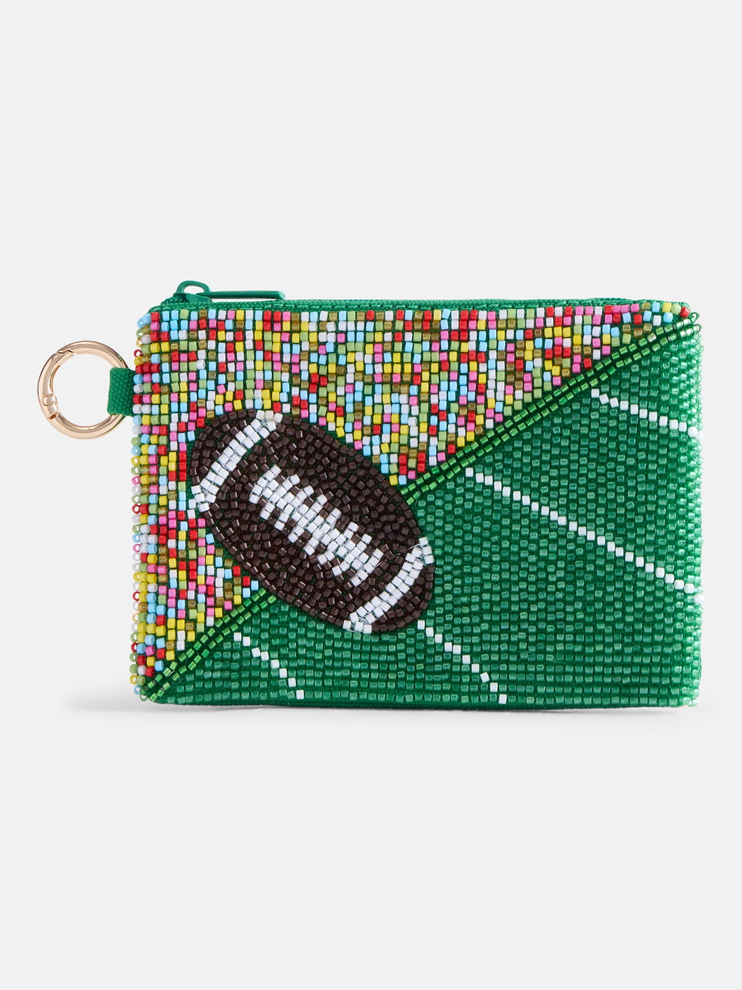 No Boundaries Women’s Game Day Football Beaded Pouch, Multi