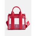 thumbnail image 1 of No Boundaries Women's Game Day Clear Boxy Mini Tote Bag, Red, 1 of 5
