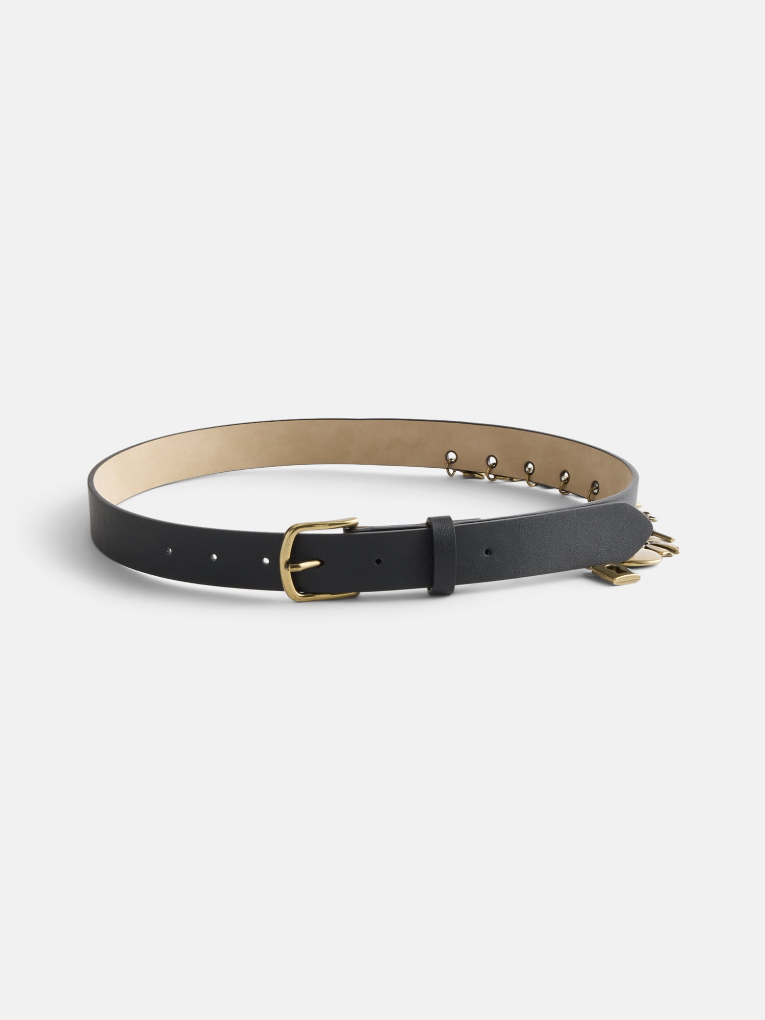 No Boundaries Women's Charms Belt, Black, Sizes S/M-3XL