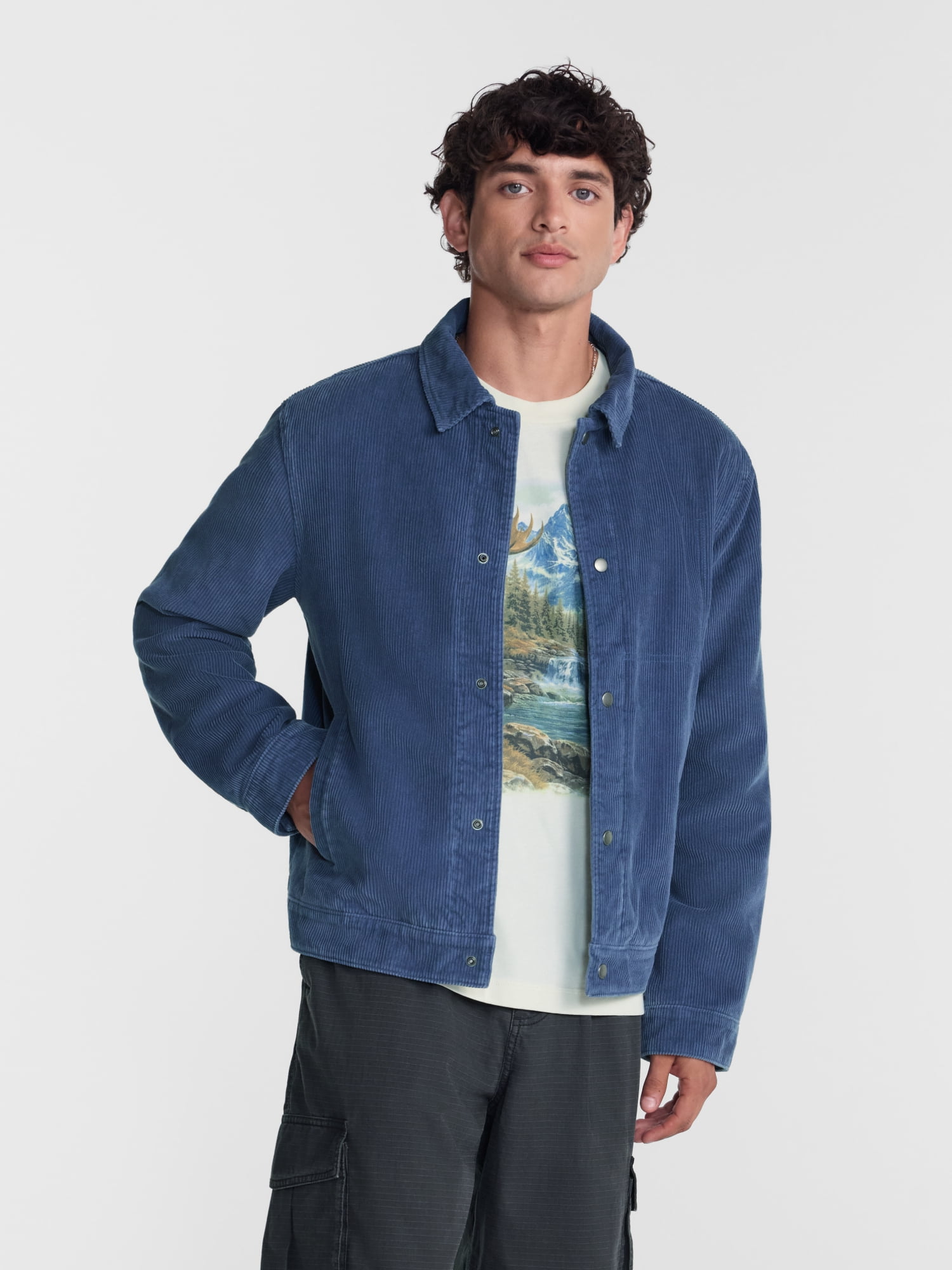 No Boundaries Corduroy Trucker Jacket, Men’s S-3XL