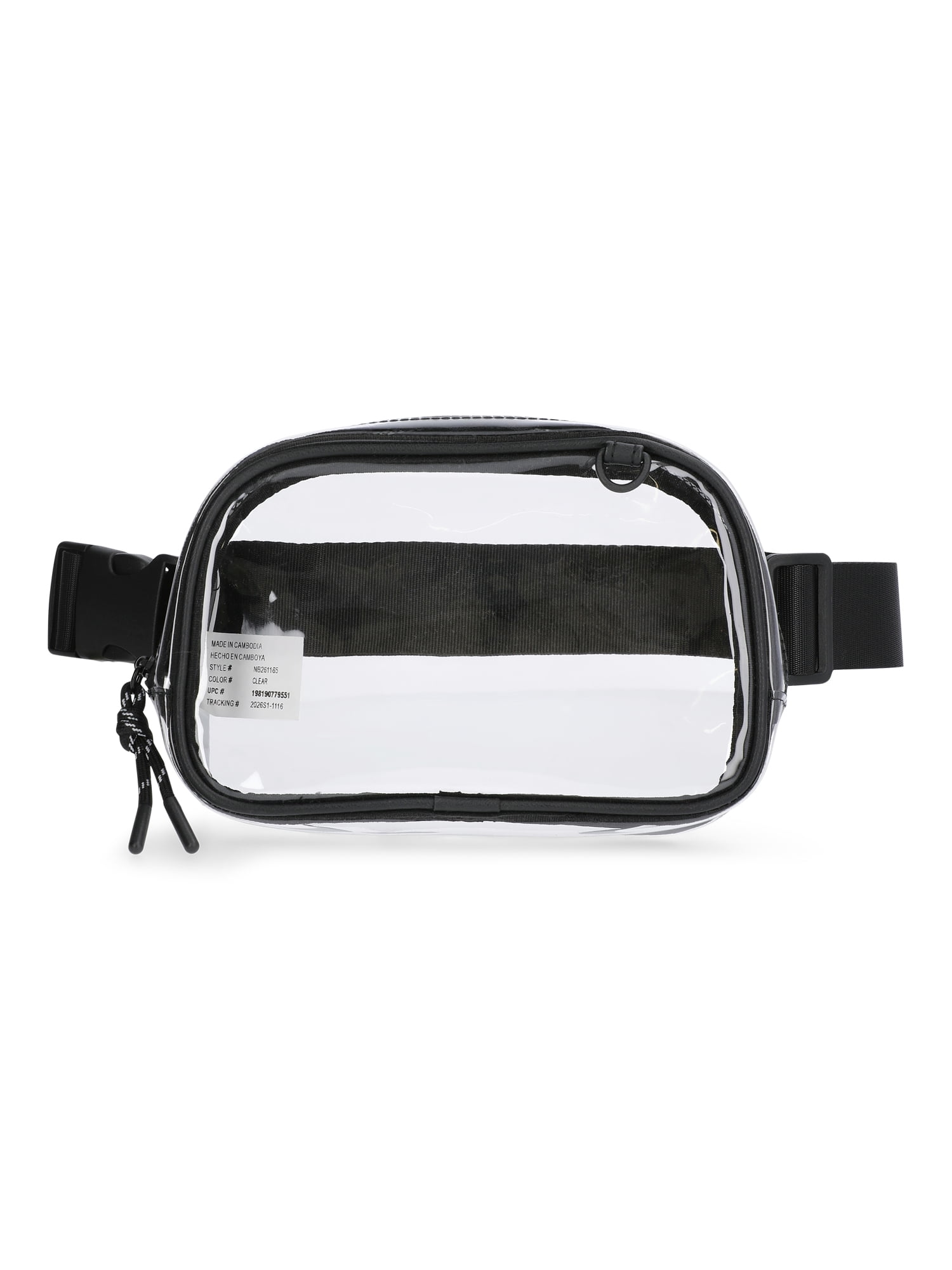 No Boundaries Women's Game Day Clear Fanny Pack, Black