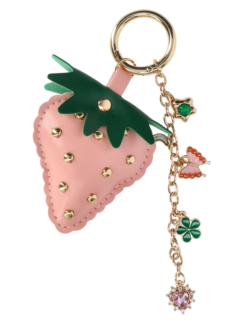No Boundaries Women's Strawberry Bag Charm, Pink - Walmart.com