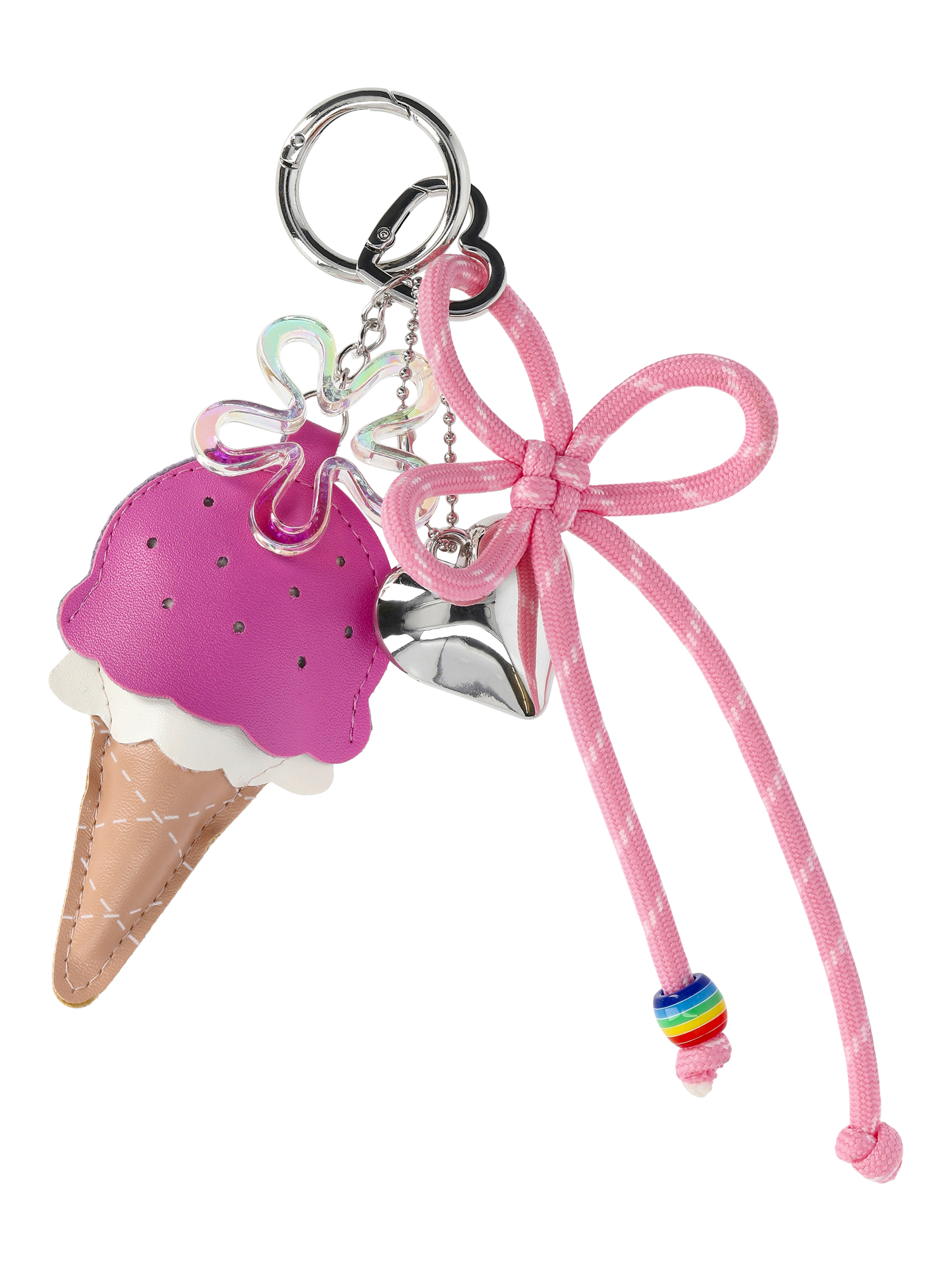 No Boundaries Women's Ice Cream Bag Charm, Pink