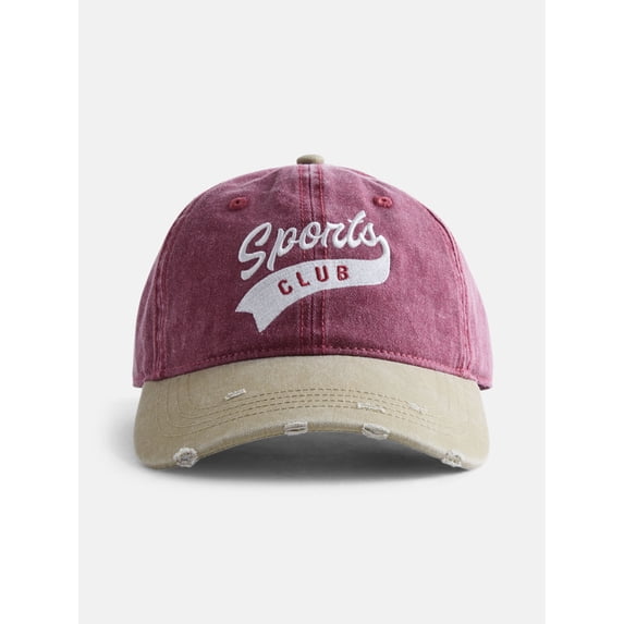 No Boundaries Women's Cotton Twill Baseball Hat, Red