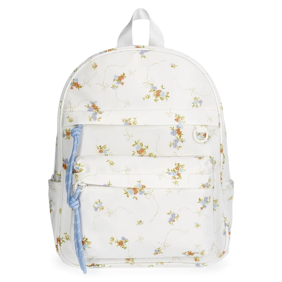 No Boundaries Women's Hands Free Mini Backpack, Off White Lilacs