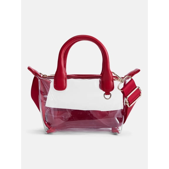 No Boundaries Women's Game Day Clear Mini Tote Bag, Red