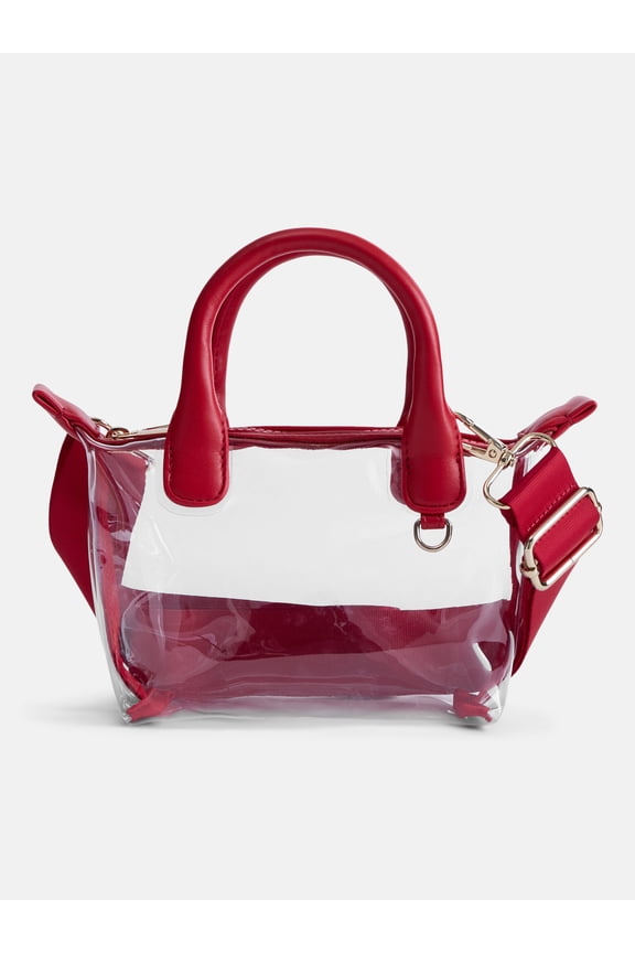 Women's Game Day Clear Mini Tote Bag, Red
