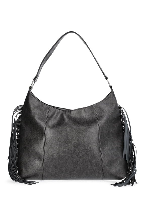 Women's Fashion Moto Hobo Bag, Grey