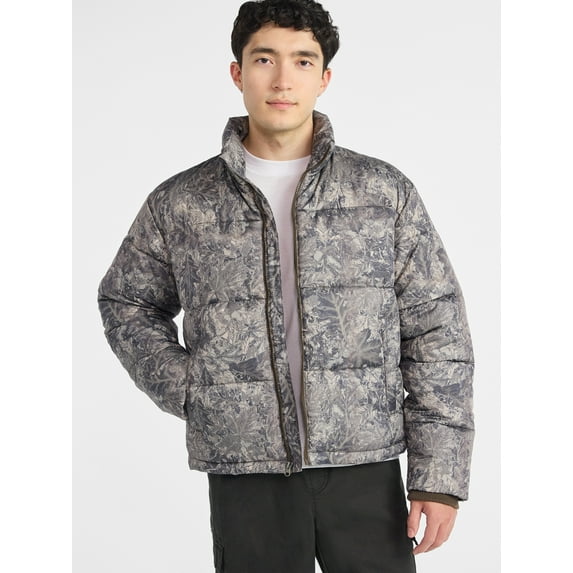 No Boundaries Men's and Big Men's Puffer Jacket, Size S-3XL