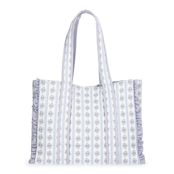 No Boundaries Quilted Tote Bag, Women's, Floral/Gingham