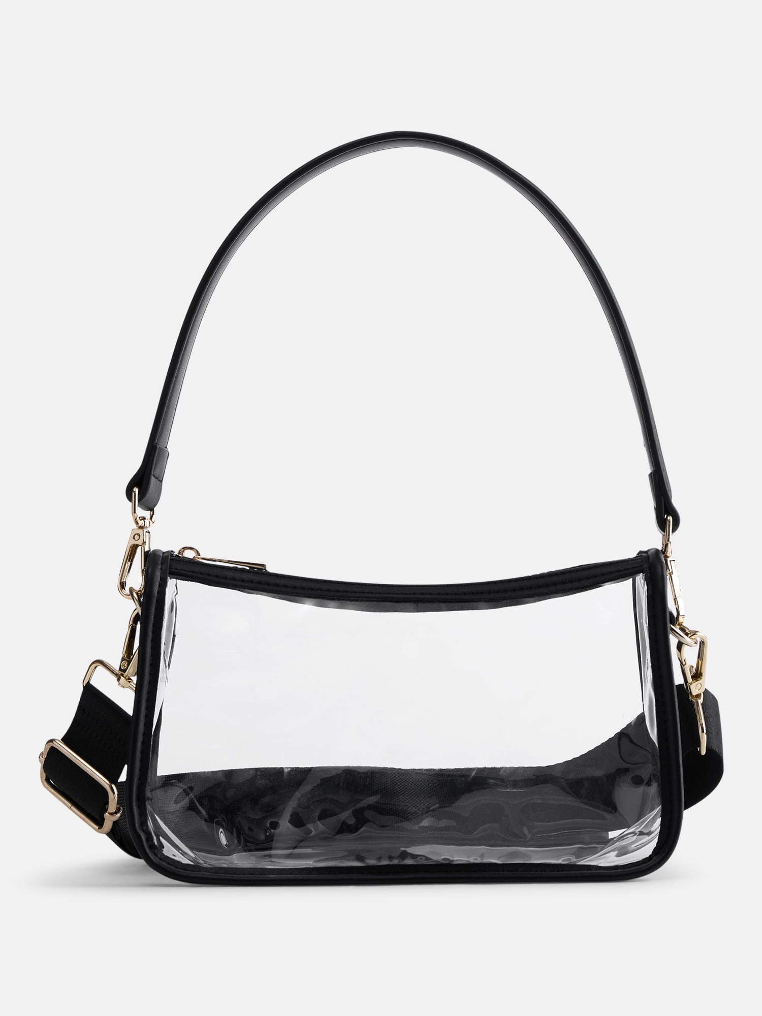 No Boundaries Women's Game Day Clear Mini Shoulder Bag, Black