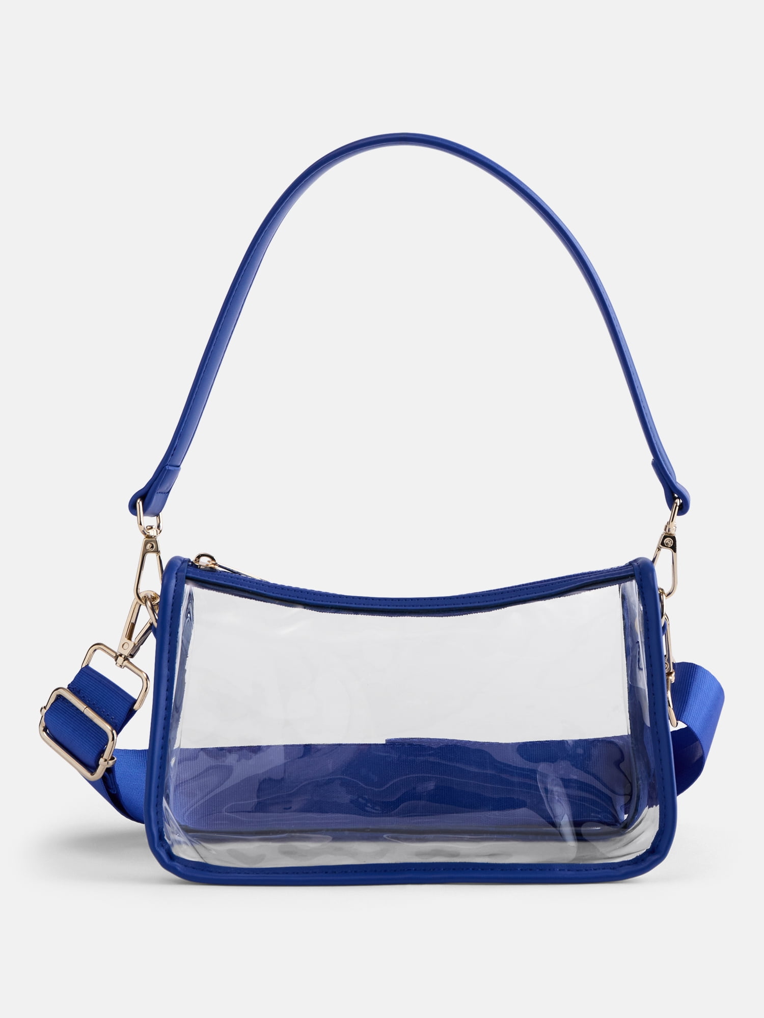 No Boundaries Women's Game Day Clear Mini Shoulder Bag, Cobalt
