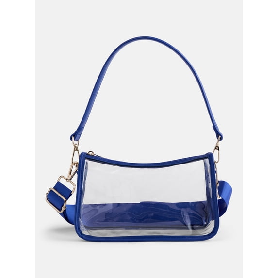 No Boundaries Women's Game Day Clear Mini Shoulder Bag, Cobalt
